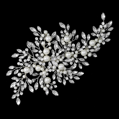 Pearl And Cz Hair Comb